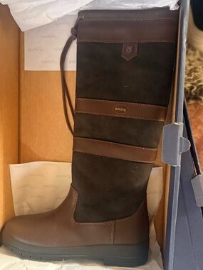 Dubarry of Ireland Brown and Dark Brown Tall Leather & Suede Boot
